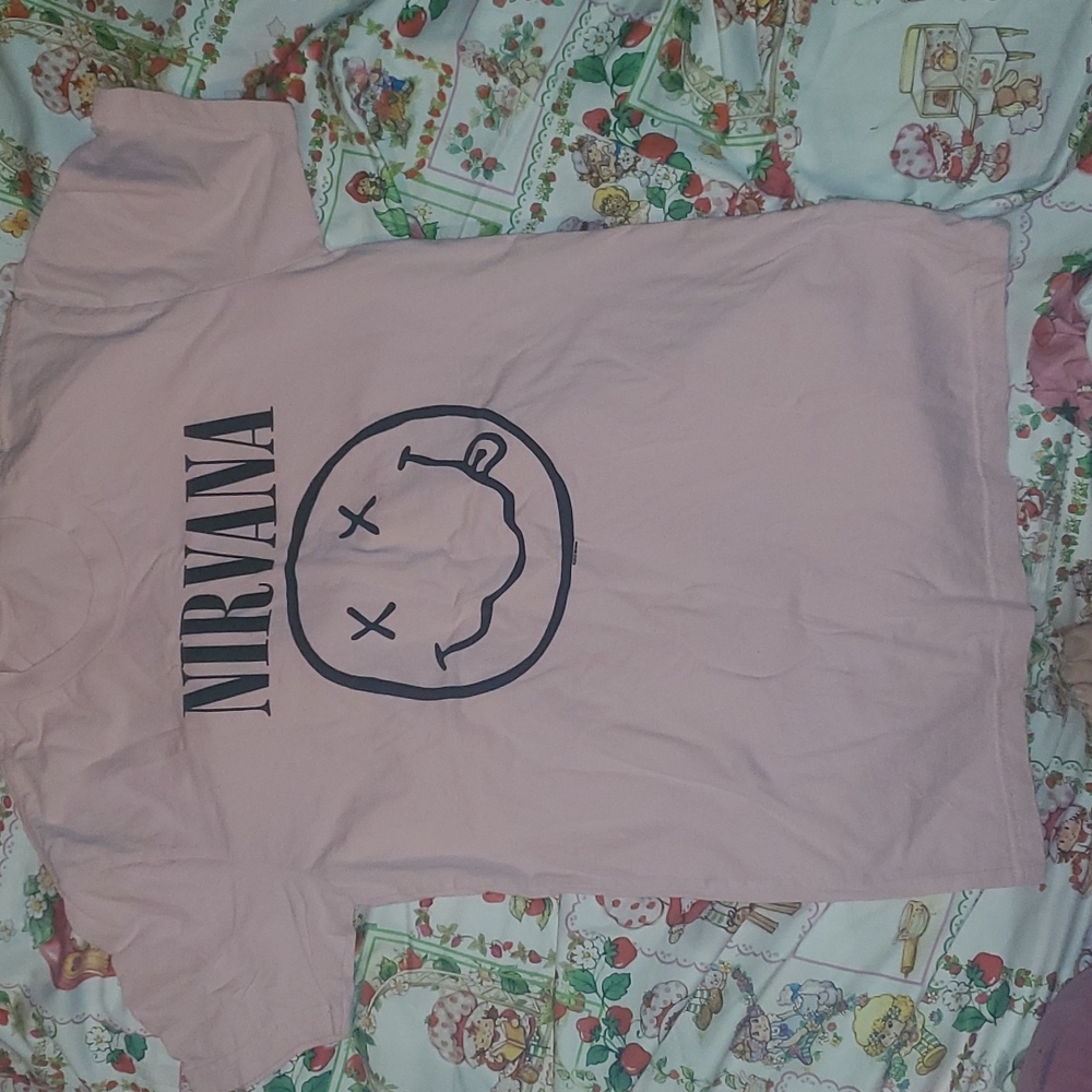 SEND OFFERS Pink Nirvana t-shirt size small